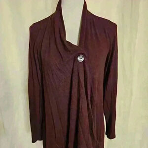 Burgandy Shrug with front button detail - S by AGB